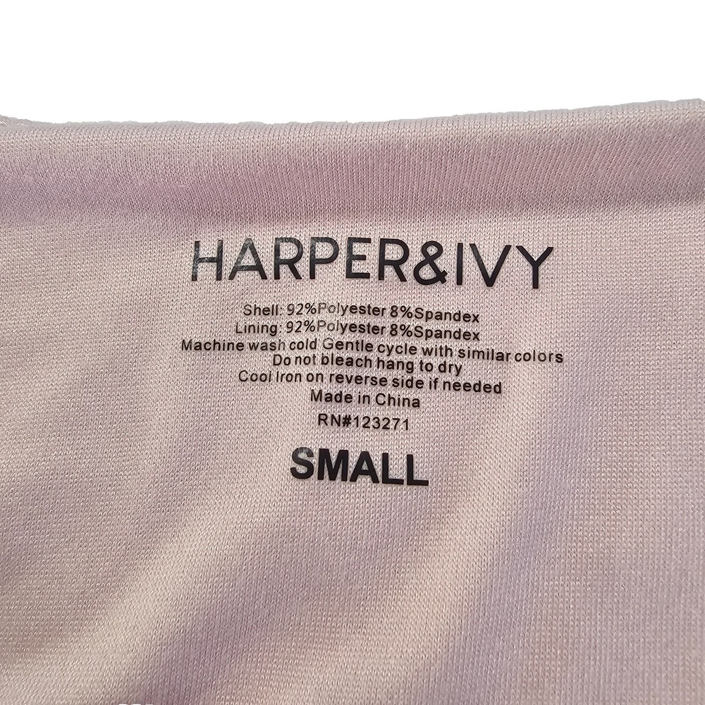 Harper & Ivy Womens Pink Long Sleeve Sweetheart Neck Top Size Small Stretch - Picture 3 of 3